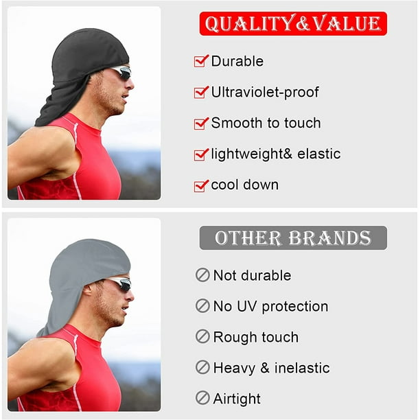 6 Pieces Cooling Skull Cap Elastic Sun Shade Hat Elastic Neck Shade Skull  Cap Liner Head and Neck Cover for Women