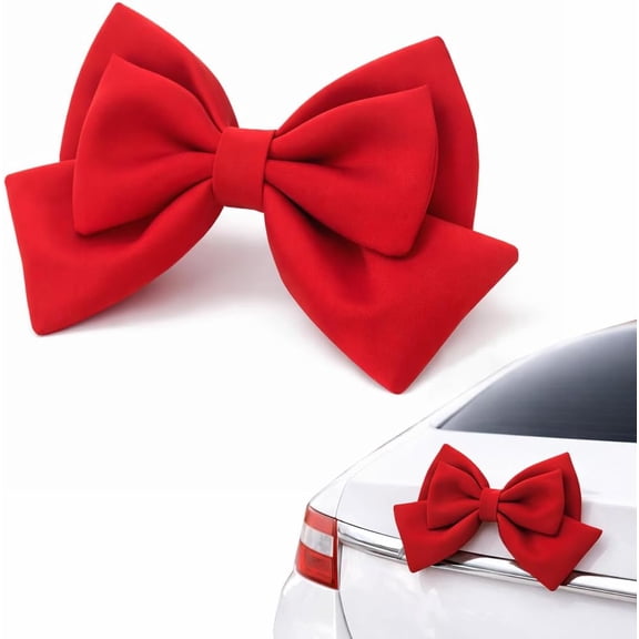 3D Large Bownot Red Car Bow for Women, Cute Coquette Car Decoration, Exterior & Interior Decor for Girls