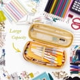 thumbnail image 4 of Azul marino, estuche escolar ampliable, estuche de gran capacidad, estuche escolar, organizador de papelería, estuche de maquillaje para niñas, niños, estudiantes, niños y adultos, 4 of 5