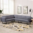 thumbnail image 2 of vidaXL Corner Sofa L-shaped Fabric Steel Chaise Lounge Loveseat Multi Colors, 2 of 53