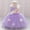 Purple, variant on Toddler Girls Baptism Gown 6 Months-3 Years Summer Sleeveless Spaghetti Strap 3D Floral One Shoulder Tulle Dress Formal Outfit for Christening Birthday Party and Performance Purple
