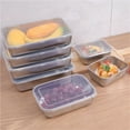 thumbnail image 3 of Stainless Steel Food Storage Box Fresh-keeping Box Lid Rectangle Sausage Noodles Fruit Dish with Cover Food Storage Containe, 3 of 7