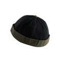 thumbnail image 2 of SnugZero - Brimless Adjustable Docker Hat Beanie | Retro Cotton No Visor Cap Men and Women, Black & Olive Green, 2 of 3