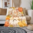 thumbnail image 2 of Fall Throw Blanket Pumpkin Blanket Throw Soft Warm Plush Fall Decor Flannel Fuzzy Picnic Throw Blanket Orange Leaf Autumn Blanket for Couch Sofa Chairs Holiday Blankets and Throws 50"x40", 2 of 6
