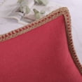 thumbnail image 5 of Phantoscope Linen Trimmed Farmhouse Series Decorative Throw Pillow, 20" x 20", Red, 1 Pack, 5 of 6