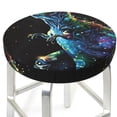 thumbnail image 3 of Balery colorful flames dinosaur Fundas de asiento para taburete de bar redondo de tela de terciopelo ajustables que protegen de arañazos y manchas para sillas de 14 a 17 pulgadas.-14 inch, 3 of 7