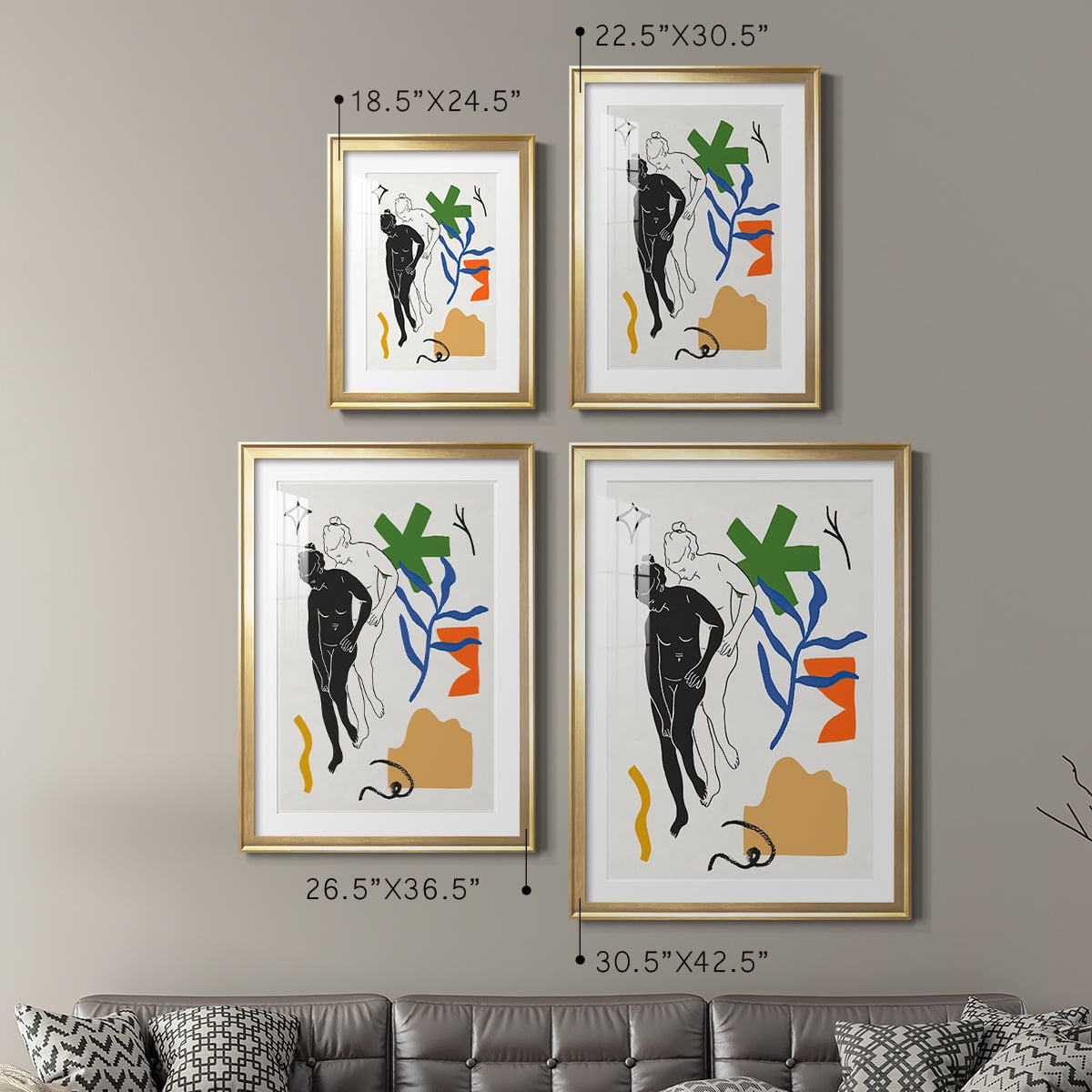 Wexford Home Starry Venus III Premium Framed Print, 22.5" x 30.5" - Ready to Hang, Gold (Set of 2)