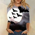 Hkibbfh Halloween Costumes Ladies Fall Tops 3/4 Length Sleeve Spooky