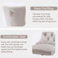 thumbnail image 4 of Contemporary Button Tufted Dining Chairs, High-end Velvet Upholstered Dining Chairs with Nailhead Back and Ring Pull Trim, Wood Dining Chairs for Living Room, Restaurant (Beige,Set of 8), 4 of 8