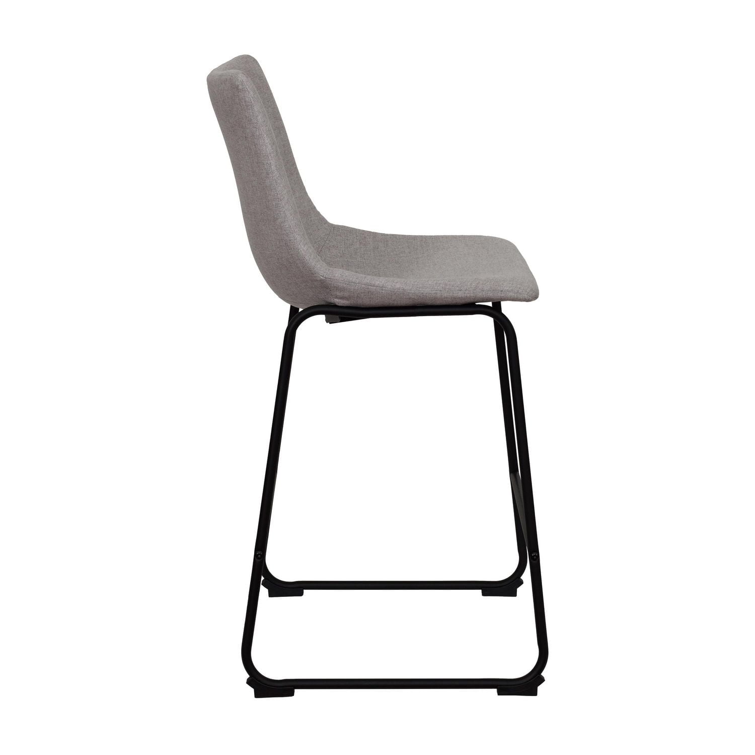 Asahi Set of 2 Counter Height Upholstered Bar Stools with Metal Legs