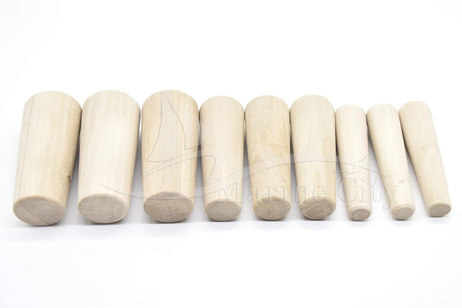 MARINE CITY Tapered Conical ThruHull Soft Wood Plugs for Boat Set of 9
