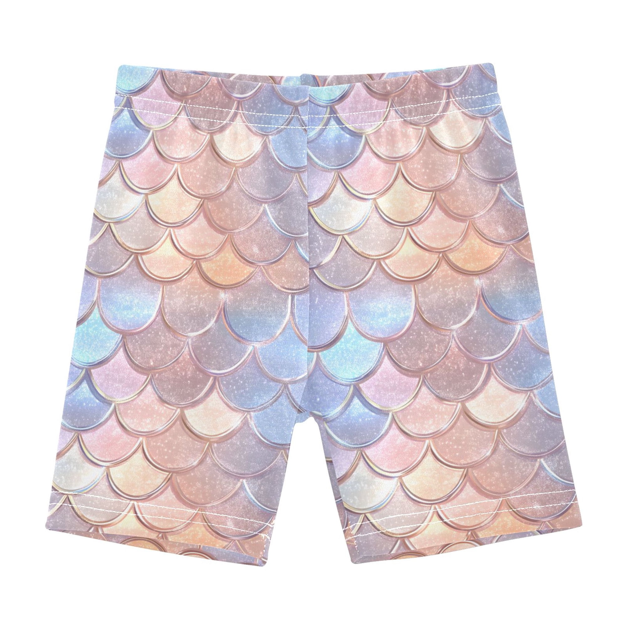 joogoo Glittering Scales Girls Lined Shorts Bike Dance Bottoms 10Y
