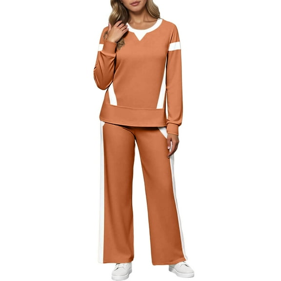 Womens Sweatsuits - Long Sleeve Sweatshirt With Sweatpants Set Matching Sets Women Clothing Workout Sets for Women