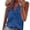 Blue, variant on yunLCZ Basic T Shirts Womens Sleeveless Ruffle Peplum Front Tank Tops Casual Summer V Neck Shirts Office Shirts Blue L