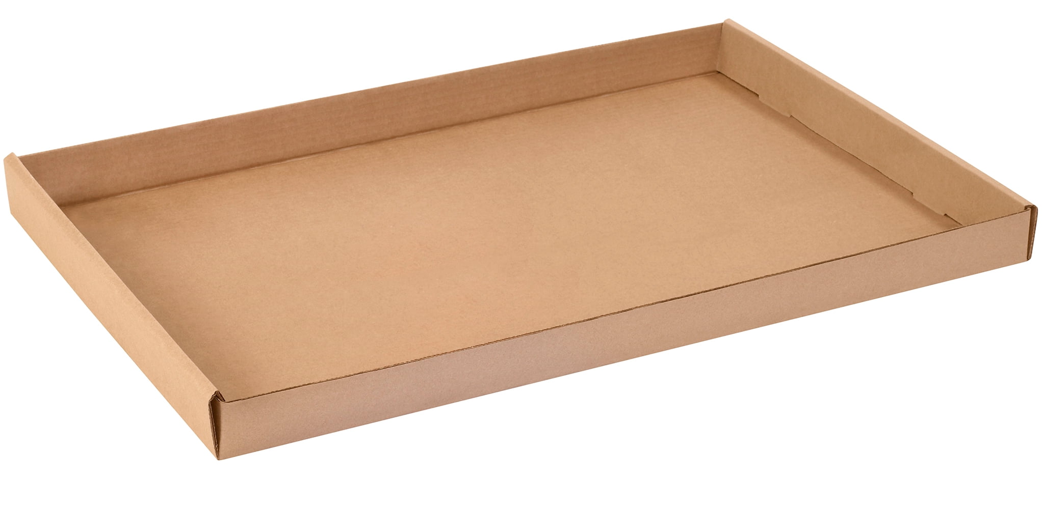 Aviditi Corrugated Cardboard Trays, 24" x 15" x 1 3/4", Kraft Brown