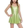 thumbnail image 2 of ZHOGXU Big Kids Girls Dress Sleeveless Round Neck Solid Color Comfortable Stylish Dresses For Party And Daily Wear Green 140, 2 of 4