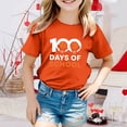 thumbnail image 2 of PMVFHDE T-Shirt pour Filles T-Shirts Graphiques Hauts d'Été Basiques pour Fille Tunique T-Shirt pour Fille Garçon et Fille Mode Décontractée Imprimé Col Rond Manches Courtes T-Shirt Haut Orange, 6-7 Ans, 2 of 4
