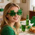 thumbnail image 7 of Dserhfy St Patrick's Day Glasses Glitter Shamrock Beer Bottle Eyeglasses Green Lucky Irish-themed Photo Booth Props for Home Party Favors, 7 of 7