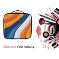 thumbnail image 6 of FORMRS Travel Makeup Bag Large Capacity Train Case Cosmetic Organizer with Adjustable Dividers, Orange Abstract Wavy, 6 of 8