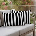 thumbnail image 4 of Classic Black and White Stripes Outdoor Pillow Covers 20"x12" Set of 2, Waterproof Throw Pillow Covers for Patio Furniture, Decorative Cushion Covers for Porch, 4 of 9