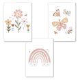 thumbnail image 1 of Juego de 3 carteles 30x40 niña habitación infantil pinturas rosas decoraciones de pared pintura sobre lienzo regalos de cumpleaños NPTWC003-M, 1 of 5