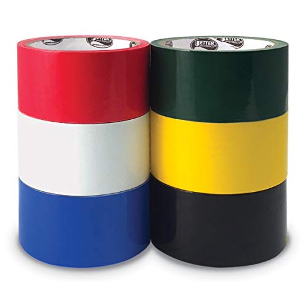 6 Pack Duct Tape, Assorted Colors - Red, White, Blue, Black, Yellow ...