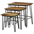 thumbnail image 2 of Rectangular Nesting Tables With Rustic And Iron Base Natural Black Stable Wood Tops, 2 of 5