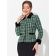 thumbnail image 2 of Disfraz de Halloween Chaqueta Blazer De Tweed Con Cuello De Vevelt Elegante Para Mujer Verde negro XS, 2 of 6