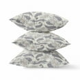 thumbnail image 2 of 18" Gray Cream Boho Paisley Suede Throw Pillow, 2 of 2