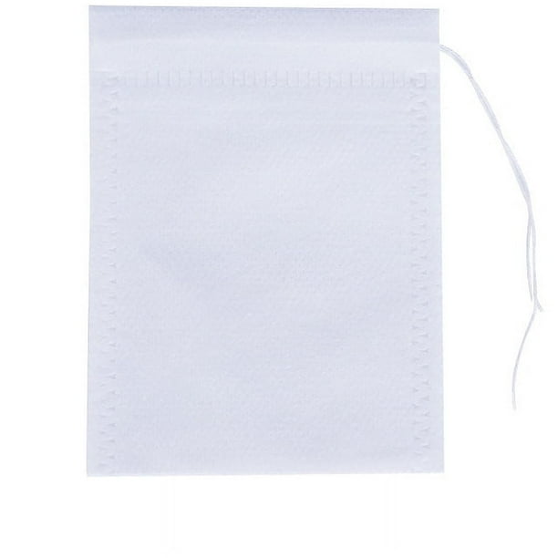 Zhuge 100 bolsas de filtro con cordón desechables de 3,14 x 3,93 pulgadas para bolsitas de infusión de té sueltas para café y especias