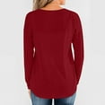 thumbnail image 4 of Black and Friday Clothing Sales Idoravan Long Sleeve Shirts for Women Winter Women Loose Buttons Casual Long Sleeve Pullover Sweatshirts Tops Blouses Red S, 4 of 4