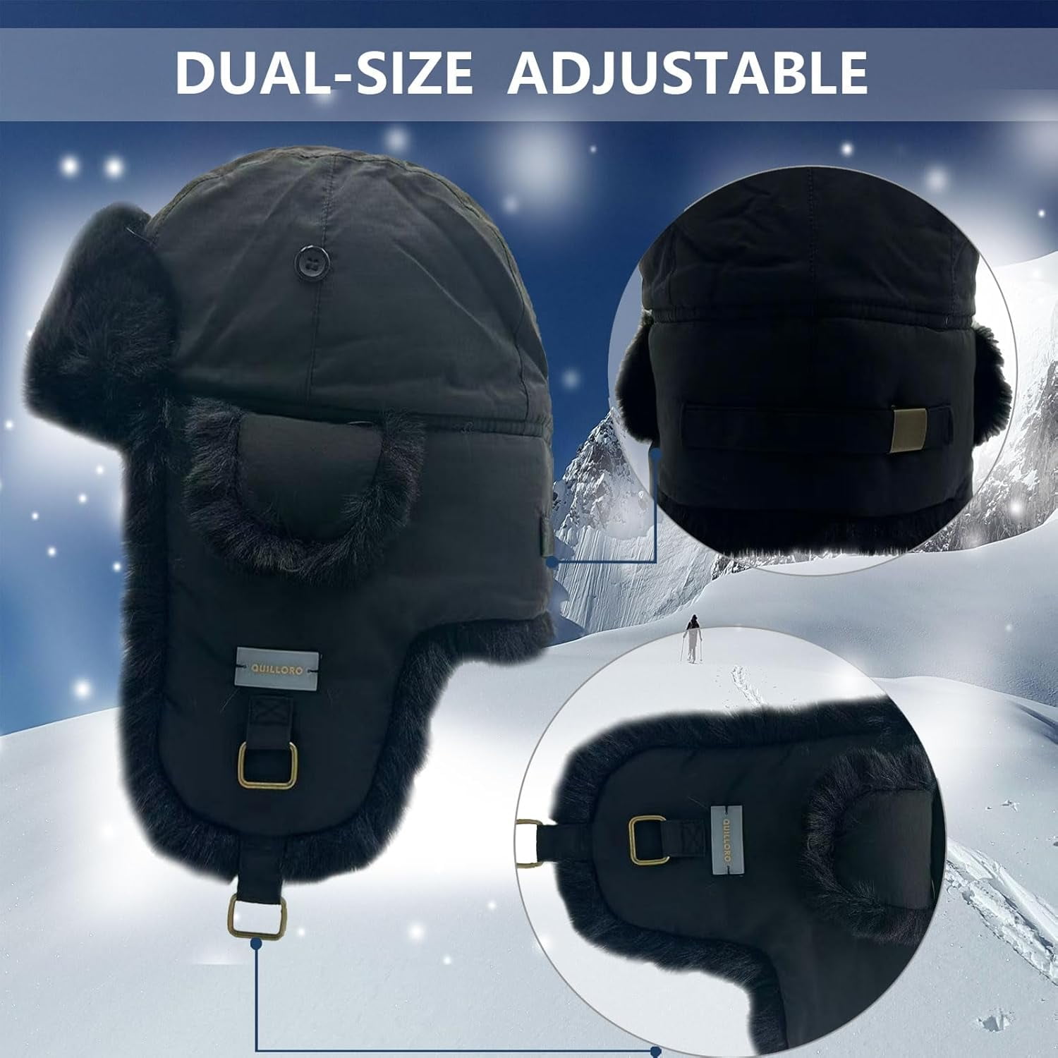 Winter Trapper Hat for Men and Women,Russian Ushanka Aviator Warm Cold Proof Ski Hunting Cycling Winter Hats