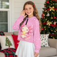 thumbnail image 4 of Xixirimido Pink Axolotl Stars Pattern Girls Half Zip Sweatshirt Long Sleeve Pullover Crop Tops Kids Lightweight Hoodie Fashion Winter Clothes, Size 7-8, 4 of 7
