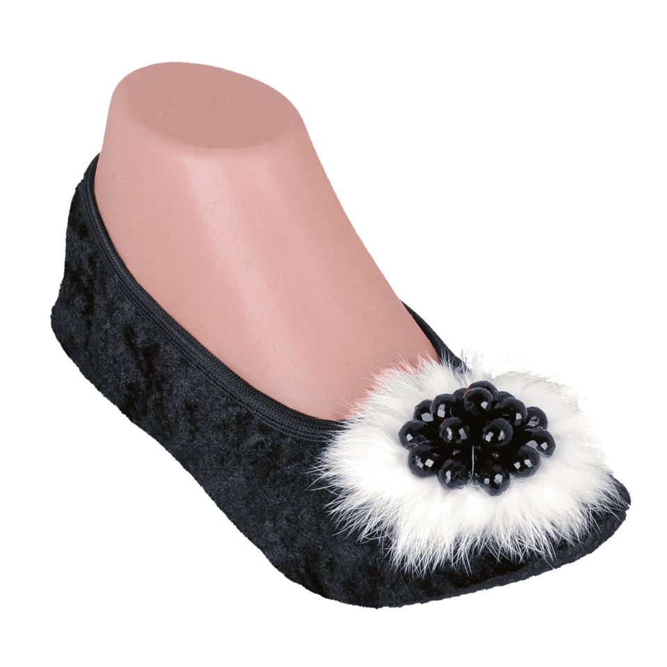 velour ballerina slippers