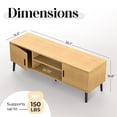 thumbnail image 2 of Mid-Century Modern TV Stand with 2 Side Doors, Entertainment Center Console with Shelves for Indoor, Living Room, Bedroom - Supports up to 65 Inch TV & 150 lbs Large Cabinet - Maple, 55", 2 of 5
