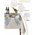 thumbnail image 3 of Hydrangea Flower Tablecloth Rectangle Table Cloth 52x70, Waterproof Tablecloth Outdoor Table Cloth, Pastoral Blue Bow Floral Spring Lraf Washable Table Cover for Kitchen Dinning Party, 3 of 8