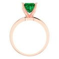 thumbnail image 4 of 2 ct Princess Cut Simulated Emerald Solitaire 18K Rose Gold Womens Engagement Ring, 4 of 5