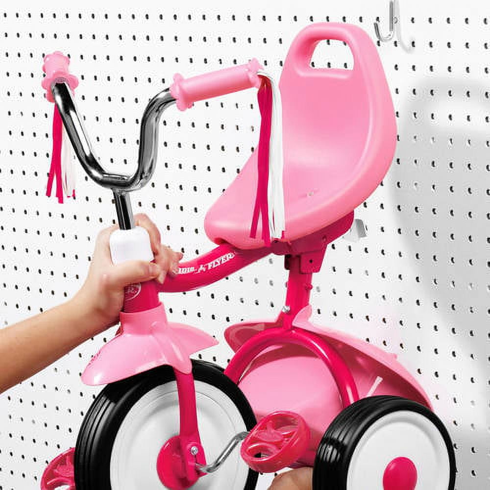 Radio Flyer Ready to Ride Folding Tricycle, Pink, For Kids Ages 1.5 - 3 Years