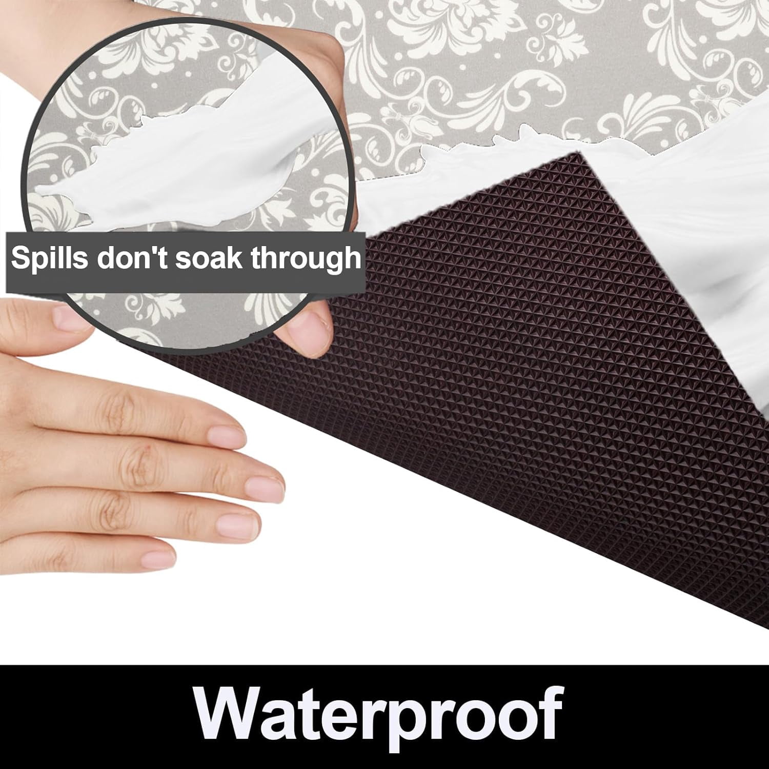 Waterproof Under Sink Mat, Absorbent Quick Dry Sink Liners Protect Cabinets, Durable Shelf Liners, Slip Resistant and Non-Adhesive, 24X68, Light Grey