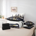 thumbnail image 6 of meiyoeat Abstract Gold Geometric 7-Piece King Bedding For Kids,Modern Art Print King Bed in a Bag,Black Reversible, 6 of 7