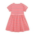 thumbnail image 4 of Cethrio Kids Girls Dresses, Printed Short Sleeve Casual Cotton Summer Dresses Red Size 5 T, 4 of 6