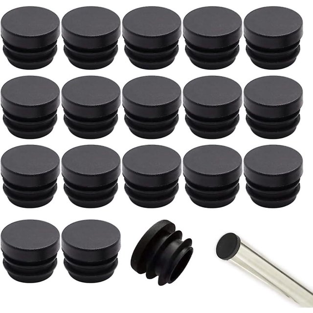 32 Pcs Embouts Ronds Côtelés pour Pieds Tubulaires de Meubles, Tables et Chaises, Embouts de Tube Rond (16mm)
