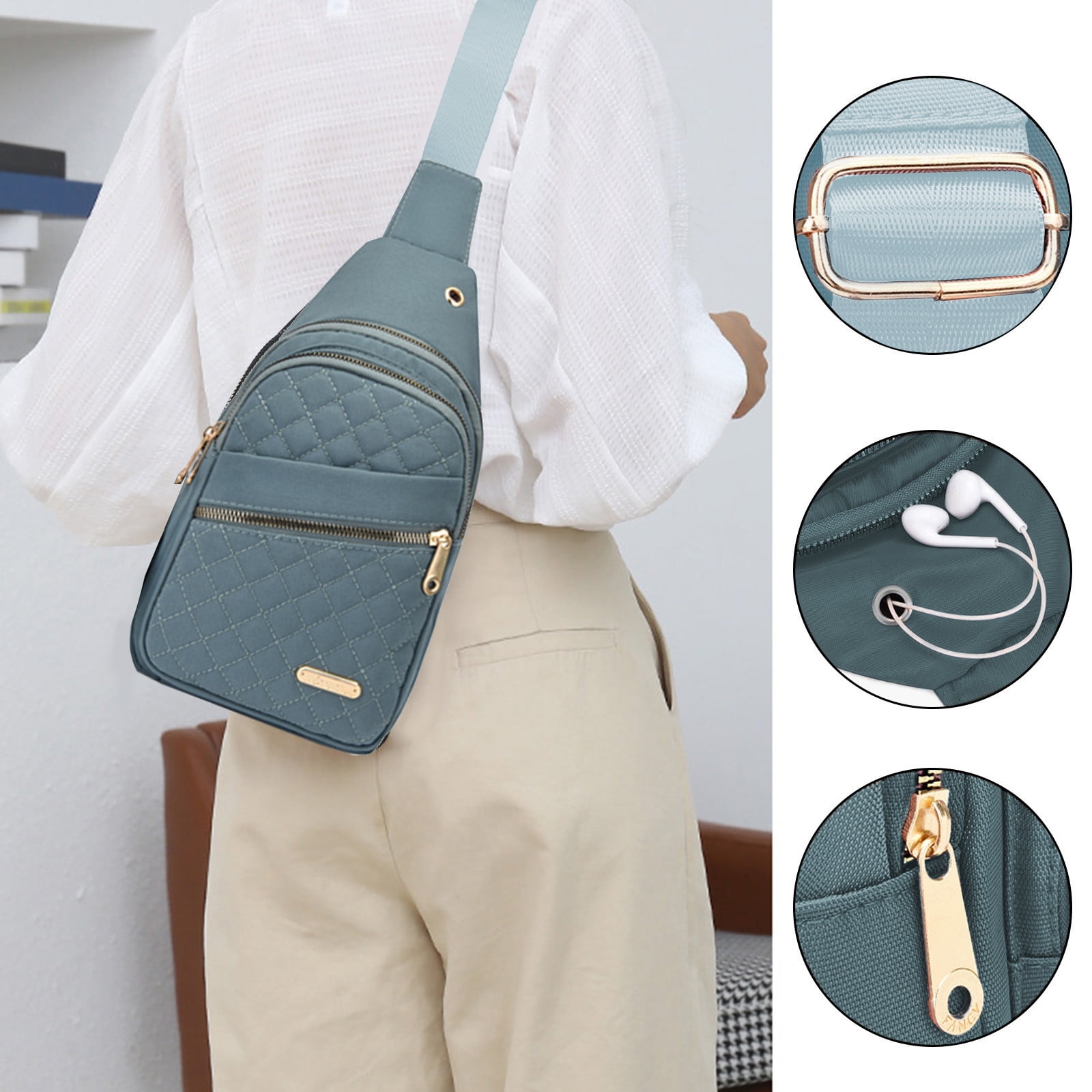 YOLOKE Crossbody Small Sling Backpack Sling Bag for Women Men, Chest Bag Daypack Crossbody for Travel Sport Running Hiking