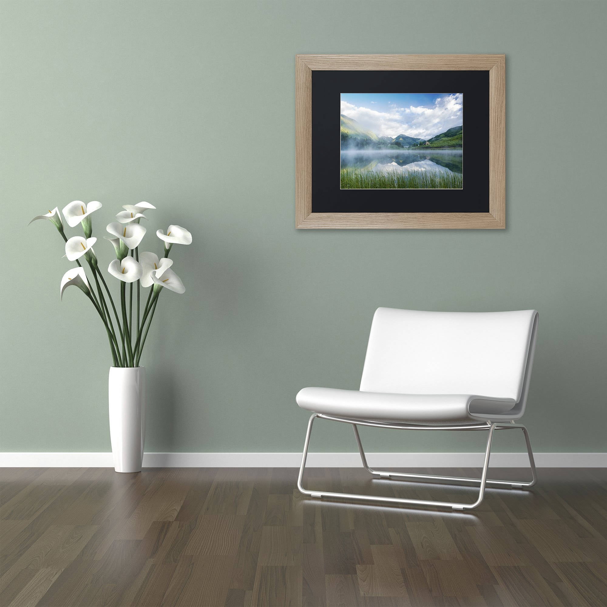 Trademark Fine Art "Fog in the Mirror" Canvas Art by Michael Blanchette Photography Black Matte, Birch Frame