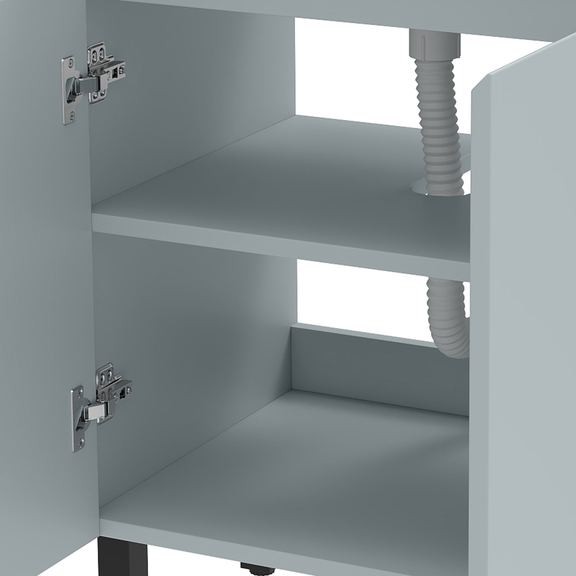 Uforic 24" Modern Free Standing Bathroom Vanity with Undermount Sink, Soft Close Door & Storage Cabinet, Gray