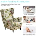 thumbnail image 4 of TOPCHANCES 2-Piece Wingback Chair Cover, Stretch Armchair Slipcover Wing Chair Sofa Covers, Beige Floral, 4 of 7