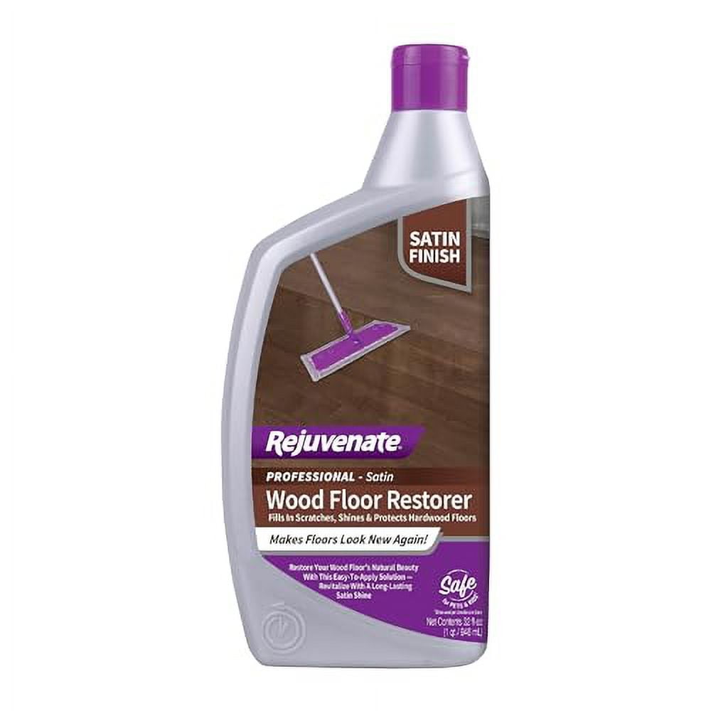 Rejuvenate Professional Wood Floor Restorer and Polish with Durable Finish Easy Mop On Application Satin Finish 32oz