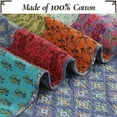 thumbnail image 3 of Cozy Line Bright Bold Multi Color Boho Floral Patchwork 3 Piece Cotton Quilt Bedding Set, 3 of 7