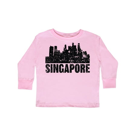 

Inktastic Singapore City Skyline with Grunge Gift Toddler Boy or Toddler Girl Long Sleeve T-Shirt