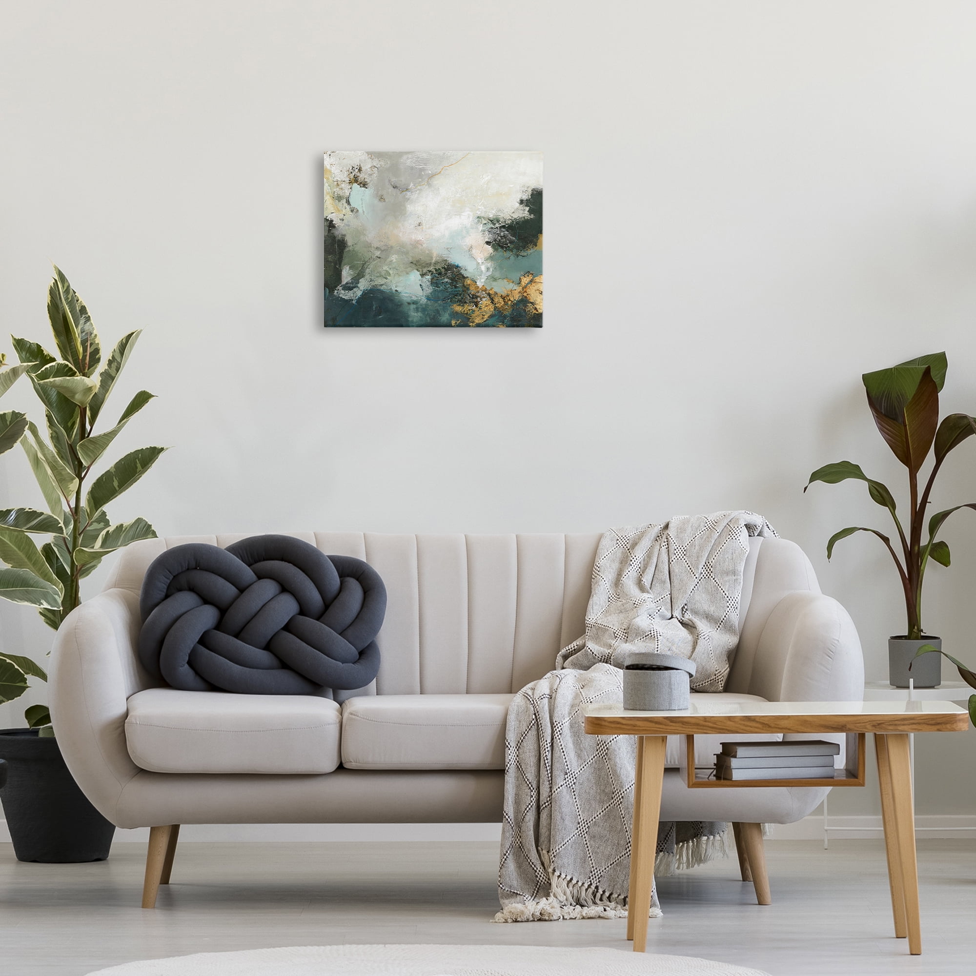 Stupell Industries Stormy Dark Abstraction Abstract Painting Wrapped Canvas Art Print Wall Art, 20 x 16